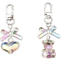 HOT Heart Bear Keychain Acrylic Bow Knot Heart Key Chains Phone Charm Pendant Couple Gift Sparkling Y2K Keychain Girls Keyring