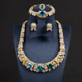 Newest Design 4pcs Jewelry Sets Luxury Bridal Pearl Colorful Zirconia Diamond Gorgeous Necklace Wedding Jewelry Sets MegaBDM