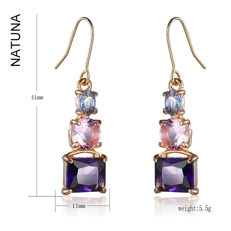NATUNA Factory Customization Good Quality Long Fancy Earrings Zircon for Daily