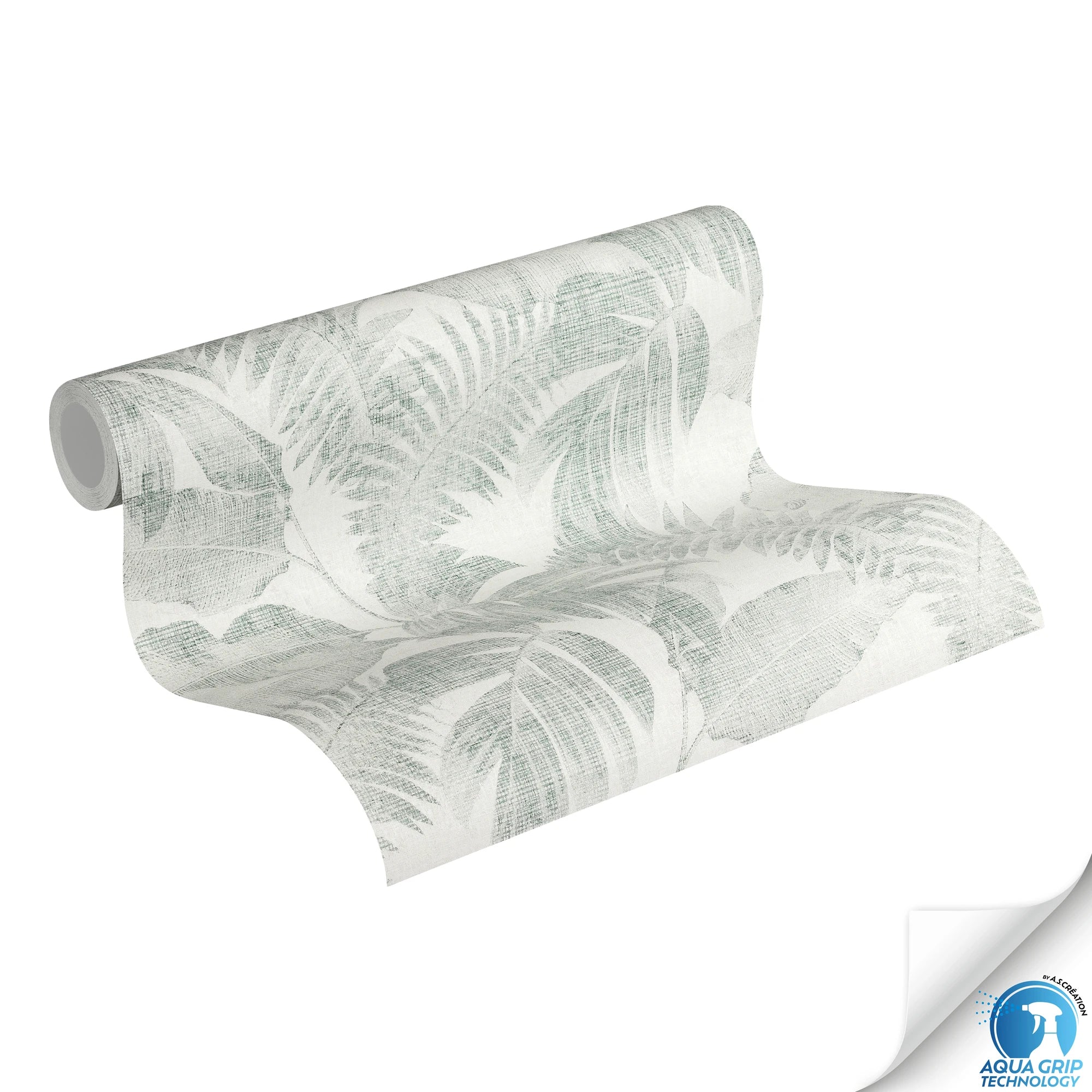 Made in Germany - Pre-Pasted Wallpaper Rolls Jungle Green Grey White - Non Woven Vinyl - Wallpaper Pre-glued - 1005 x 053 m