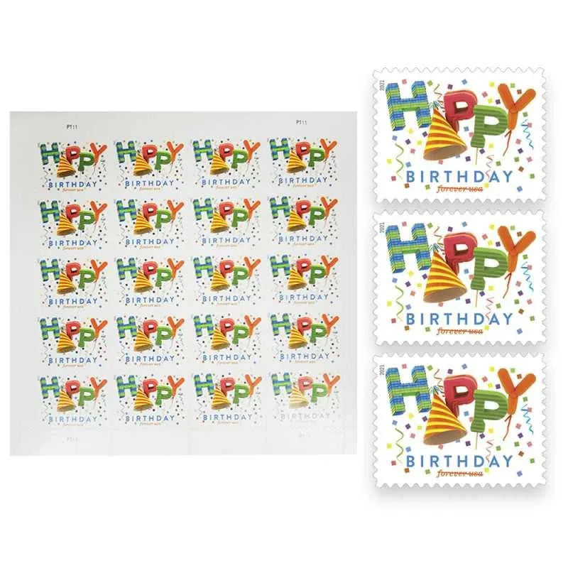 USA Teacher Gifts Christmas Outdoor Decoration Retro Postage Mailing Stamp Sticker Us Post Mail Stamps Stickers Pack for Party