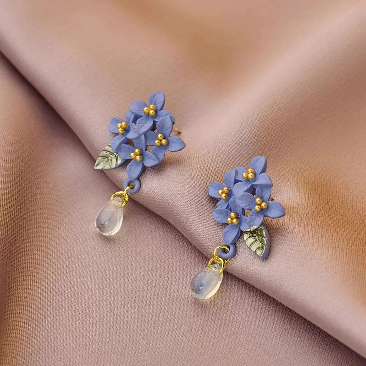 Drop Flower Tassel Fresh Earring Sweet Light Luxury Style High-end Earrings