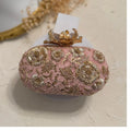 Custom Made for Coloured Floral Designed Waterproof Hand Embroidered Evening Clutches Stone Pattern Fashion Accessories