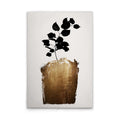 Made In Germany - Home Decor Canvas Picture Leaves Black Gold - Wall Painting Mural In Cream And Gold - Stretcher Frame Art