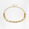 Latest 18K Gold Plated Stainless Steel Jewelry Wide Mesh Watch Band U-shape Charms Necklace Wholesale for Woman Necklace P243491