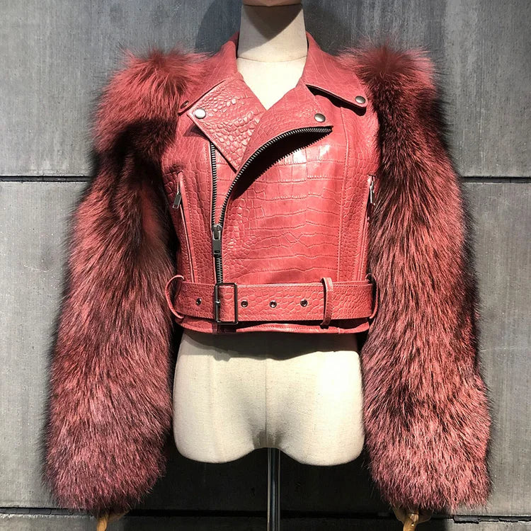 Women's Custom Size Breathable Leather Motorcycle Jacket Custom Color Logo Wool/Nylon Vintage Racing Design for Winter/Spring