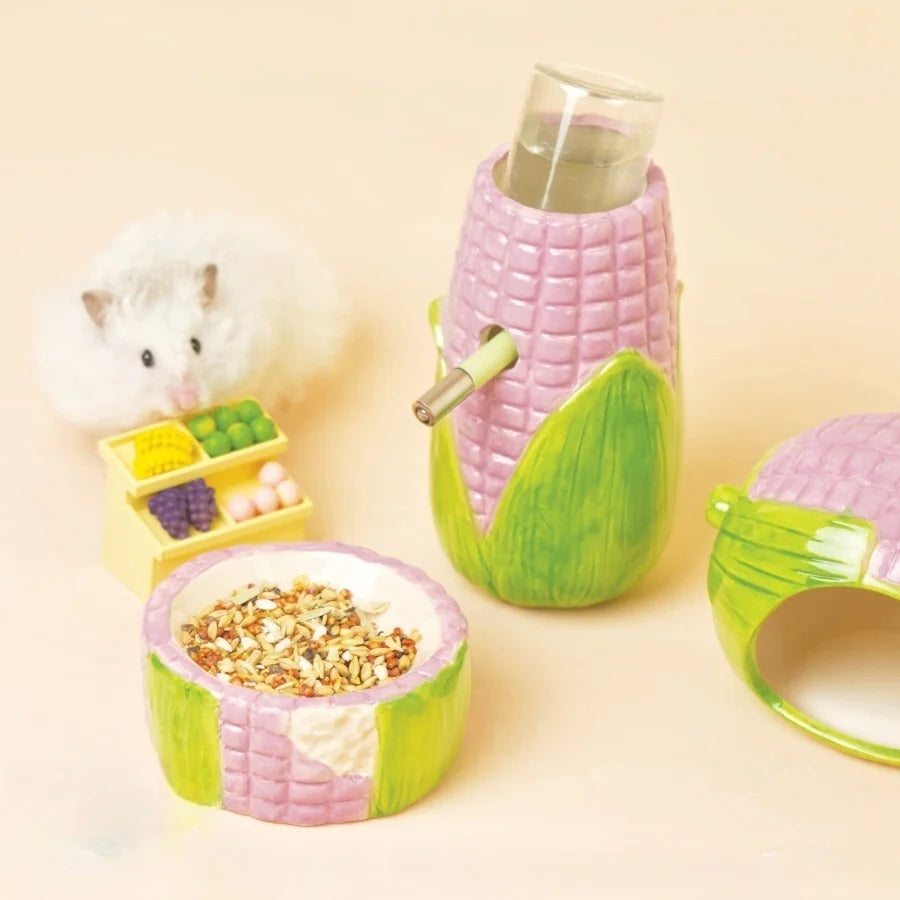 Original Design Large Ceramic Hamster Food Bowl Shaped Like Corn