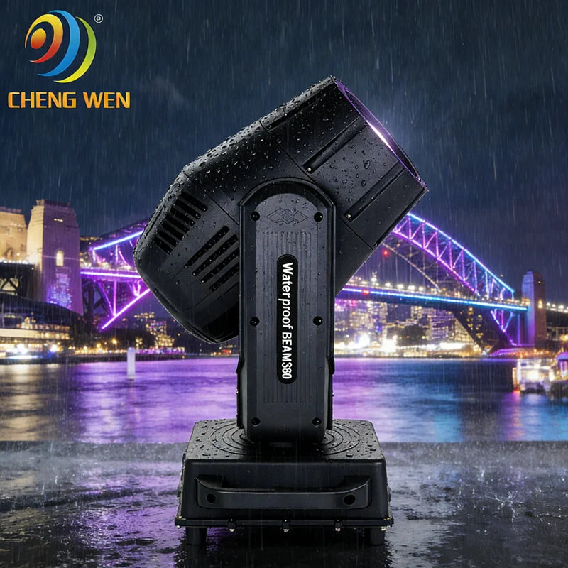 All-Weather 380W Moving Head Beam Light IP65 Waterproof Stage Light Fixture with Strobe Zoom and Rainbow Effect for Disco Club