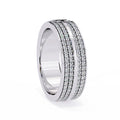 Lab-Grown Diamond T-Wide Pave Settings Ring IGI Certified 14K Gold Plated Full Eternity Band for Women Men Classic Wedding Ring