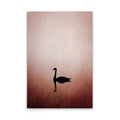 Made In Germany - Home Decor Canvas Picture Swan Pink Red - Wall Mural In Pink And Black - Canvas Picture On Stretcher Frame