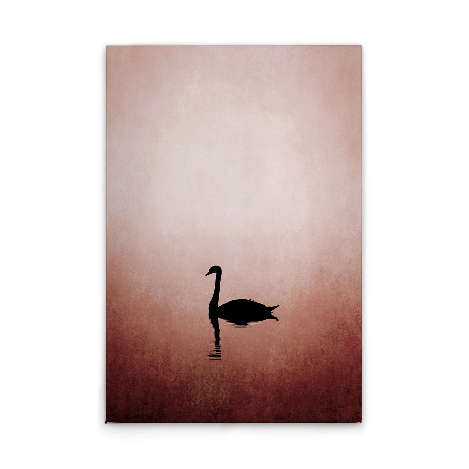 Made In Germany - Home Decor Canvas Picture Swan Pink Red - Wall Mural In Pink And Black - Canvas Picture On Stretcher Frame