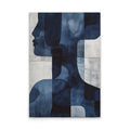 Made In Germany - Home Decor Canvas Picture Abstract Face - Wall Mural In Blue And White - Canvas Picture On Stretcher Frame
