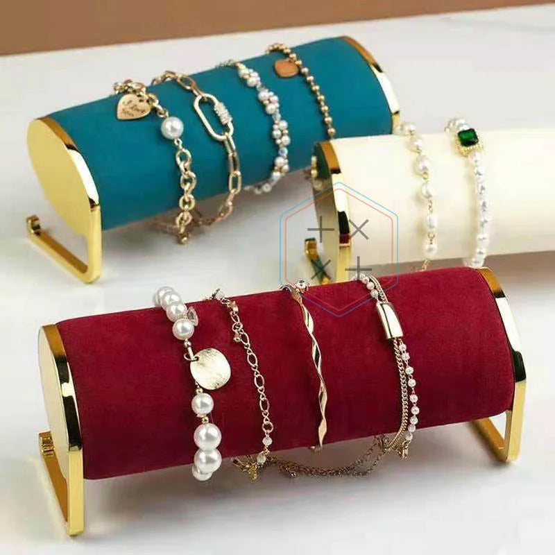 Cylindrical Leather Jewelry Display Stand with Customized Color for Store Use