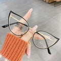 European and American Hollowed Cat Eye Anti Blue Light Glasses Metal Decorative Glasses
