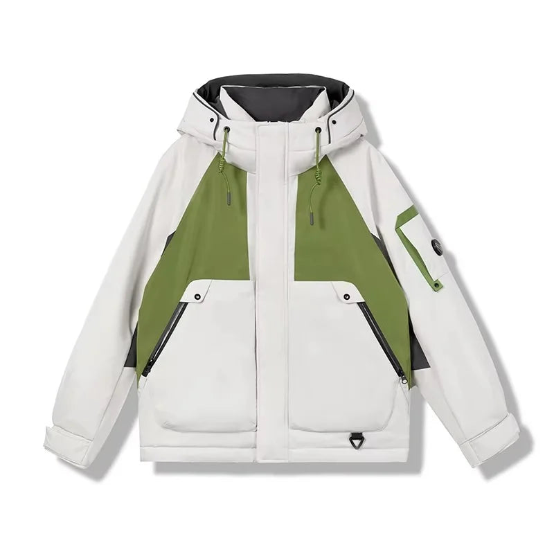 Manufacturer Wholesale Coated High Street Winter Jackets Waterproof Windproof Zipper Warm Snow Clothing Customizable OEM ODM