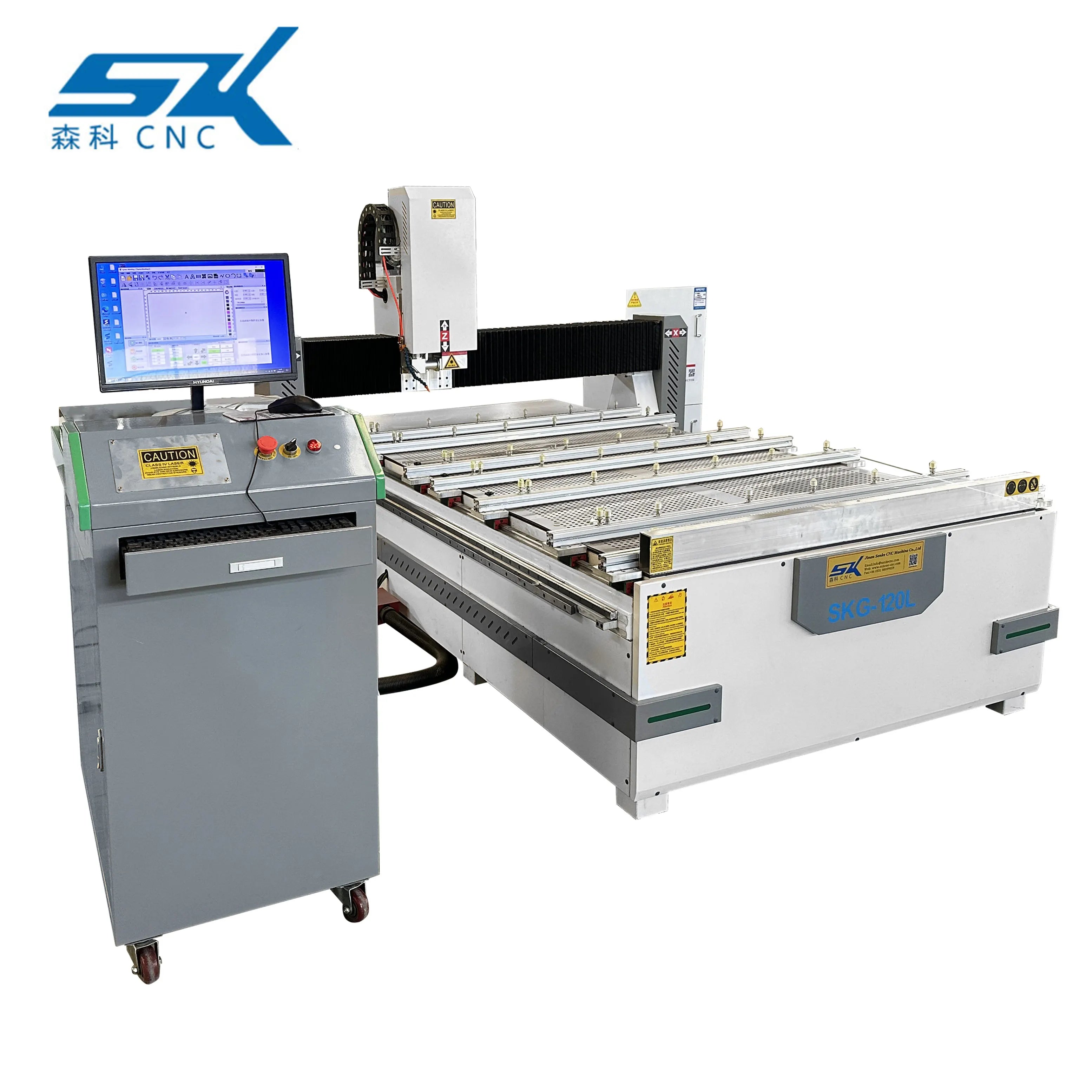 Crystal Decoration Glass Sandblasting Machine with 3D Laser Engraving