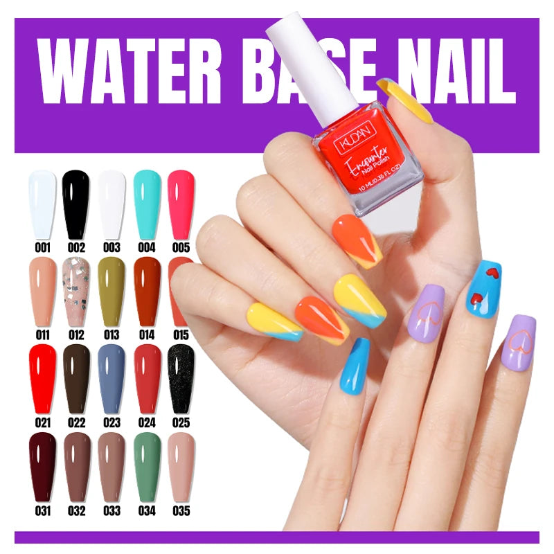 KUDAN Factory Wholesale Quick Air Dry Nail Polish 40 Fashion Colors Water Based Peel-Off Paint OEM Private Label Hot Selling