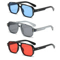 2025 Custom Logo Fashion Clear Ocean Lens Punk Pilot Sun Glasses UV400 Double Bridges Square Sunglasses Men Women