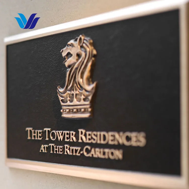 Modern Europe Memorial Plaque Grave Ready to Ship Custom Cast Bronze Sign Board for Cemeteries