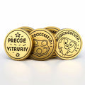 Bulk Cheap Souvenir Gift Custom Logo Pocket Hug Tokens Tag Gold Metal Casting Silk Screen Printing