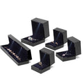Black Lacquer Logo Silk Screen Luxury Led Jewellery Package Custom Ring Boxes Jewelry Box With Lights