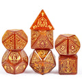 Hot Sale 25mm 7 PCS DND Polyhedral Resin Dice Set with Metal Box for Dungeons and Dragons Brown