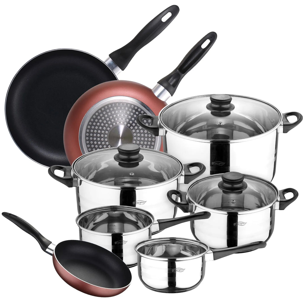 8-piece cookware set + set of 3 frying pans (16/20/24 cm)