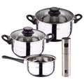 Toledo 5pc cookware set suitable for induction hobs + Bergner Copper Oil and Vinegar Sprayer 4x17.5cm in stainless steel