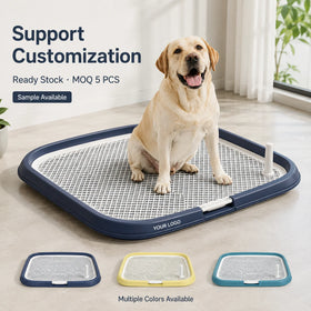 OEM Dog Toilet Anti-Splash High Fence Portable Plastic Dog Potty Tray with Column Reusable Potty Training Toilet for Dogs