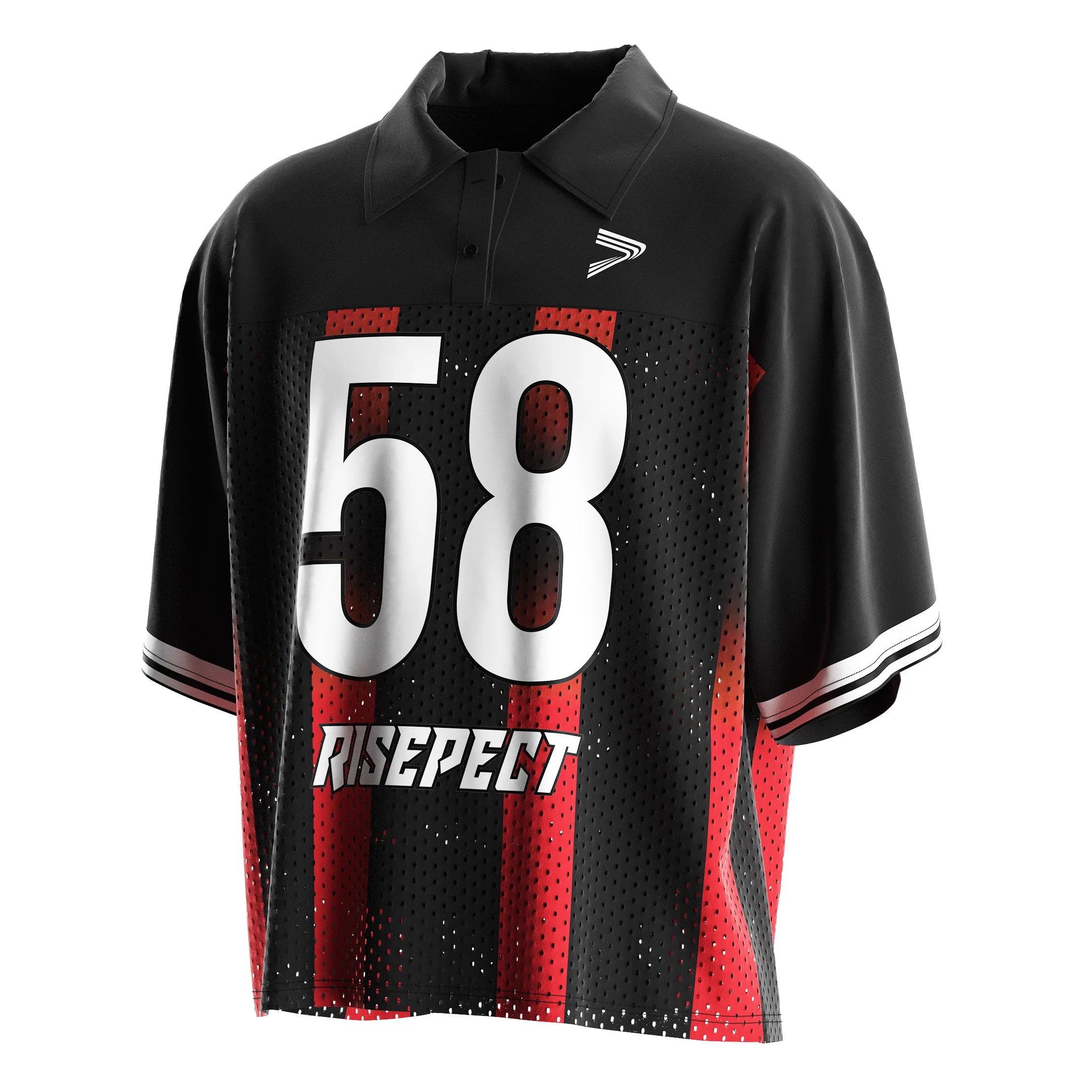 Vintage American Football Polo Jersey  Breathable and Shiny Knit Fabric Made Rugby Custom Game Day Shirt for Unisex