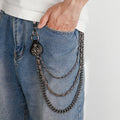 Trendy Men's Motorcycle Waist Chain Punk Hip Hop Leather Metal Retro Chain Skull Versatile Street Style Pants Chain
