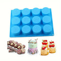 12 Cavity Round Cup Design Versatile Silicone Mold for Cookie Desserts Baking Pudding Soap Candle