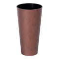 TUBUS SLIM CORTEN 27L planter with reservoir dimensions (mm) 300x300x572 copper color