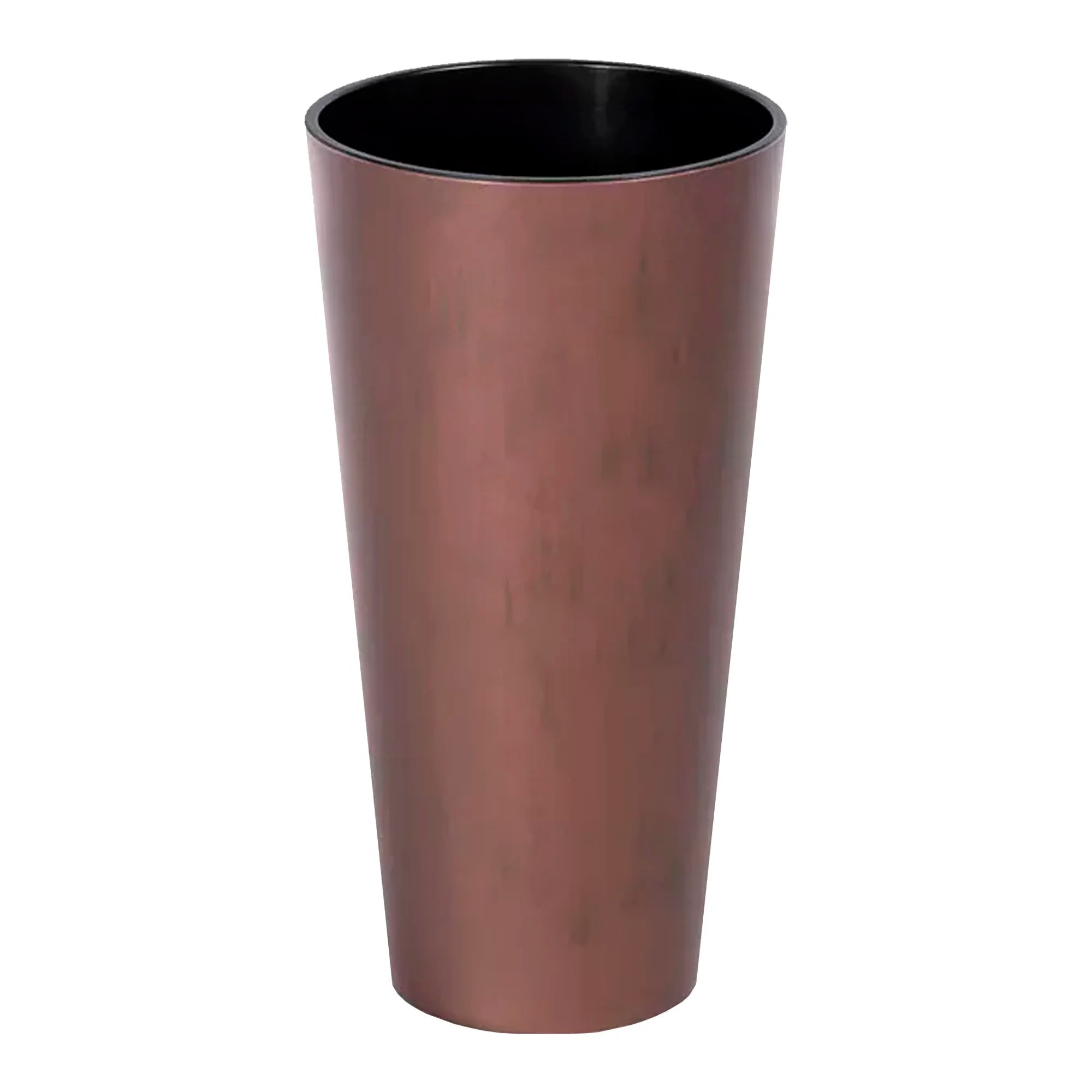 TUBUS SLIM CORTEN 27L planter with reservoir dimensions (mm) 300x300x572 copper color