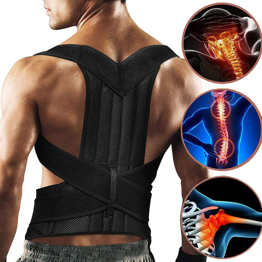 Melenlt Custom Logo Adjustable Back Brace Upper & Lower Back Pain Relief Shoulder Straightener Posture Corrector