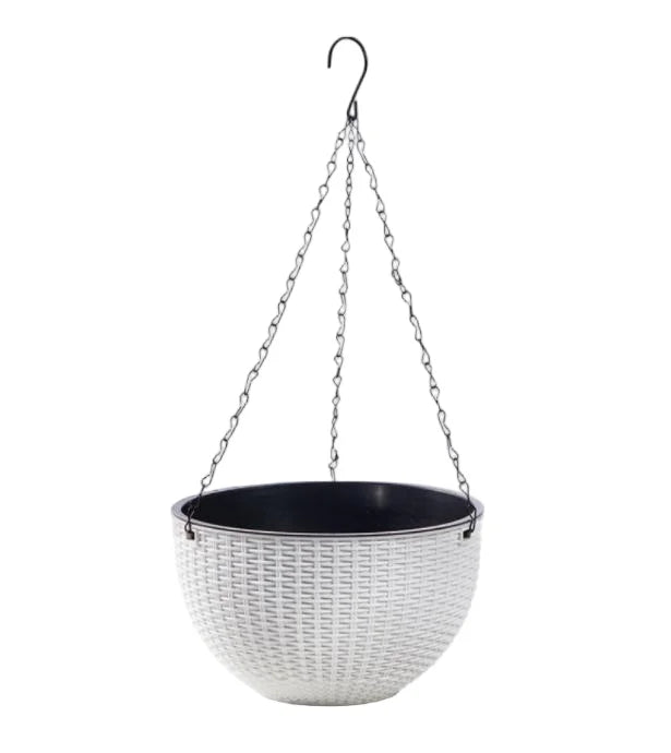 Plastic Modern Hanging Flower Pot with Self-Watering System and Drainage Hole Home Garden Planter