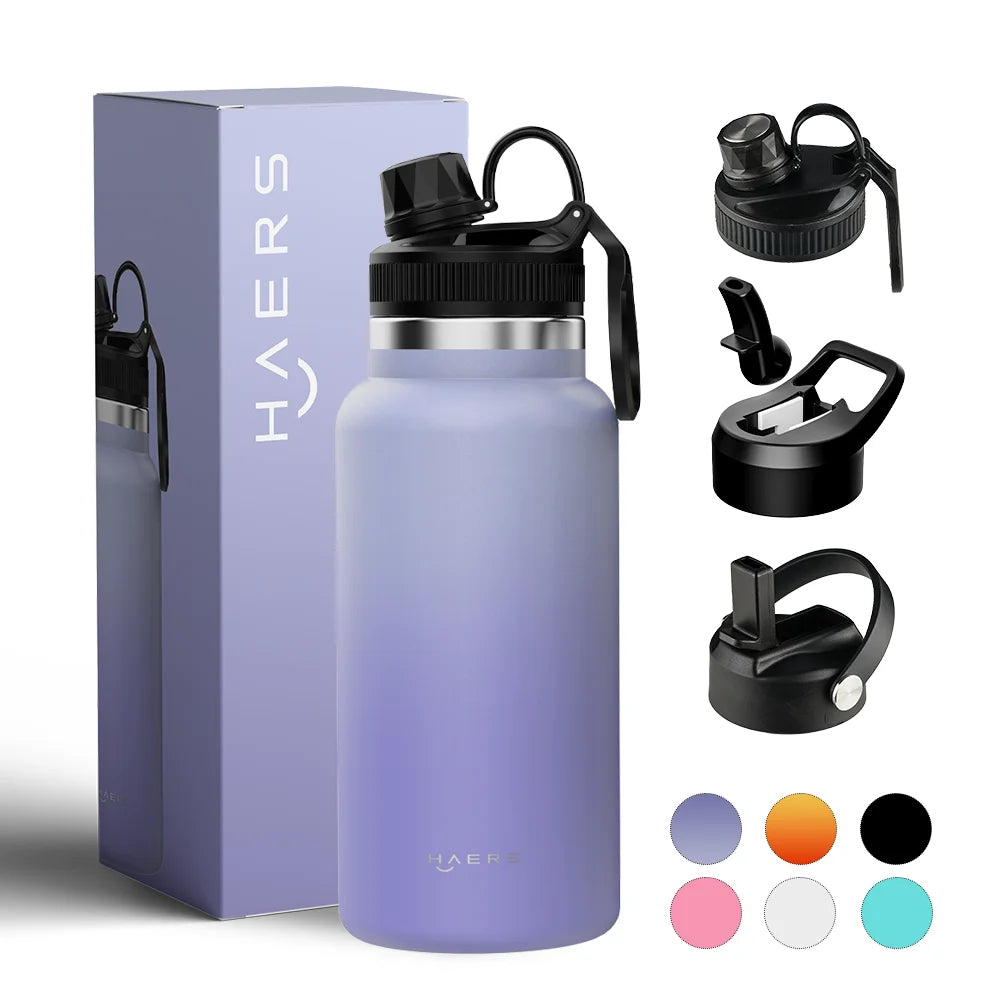 Ready to Ship 32oz Stainless Steel Sport Bottle Custom logo with Straw