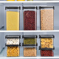 Air Tight Rectangle PET Transparent Crisper Dry Food Cereal Airtight Clear Canister Food Storage Organizing Kitchen Plastic