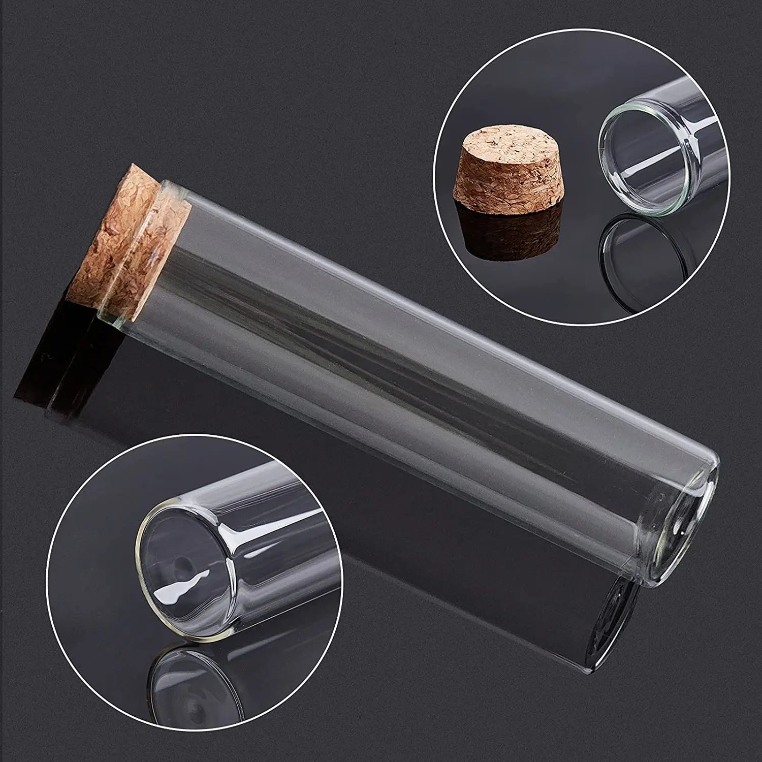20ml 25ml Empty Small Borosilicate Glass Bottle Test Tube With  Cork