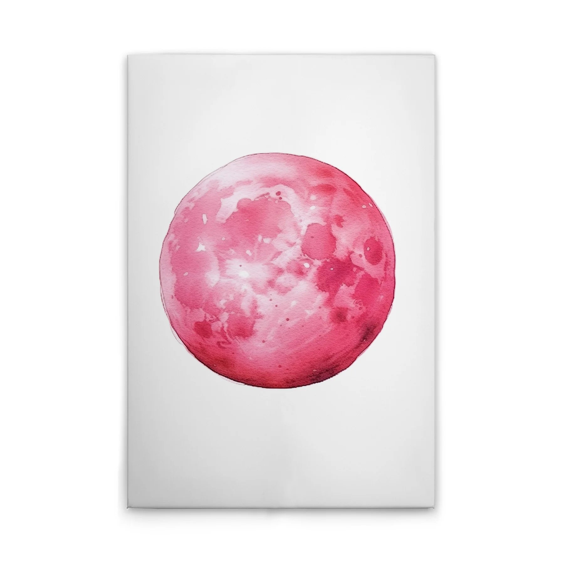 Made In Germany - Home Decor Canvas Picture Pink Moon - Wall Mural In White And Pink - Canvas Picture On Stretcher Frame