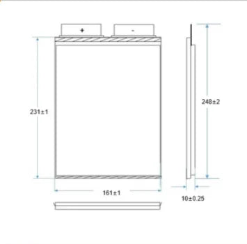 Same Side Tab Pouch Cells 3.64v 53Ah Lithium Power 3.71v Voltage BEV Battery Cell