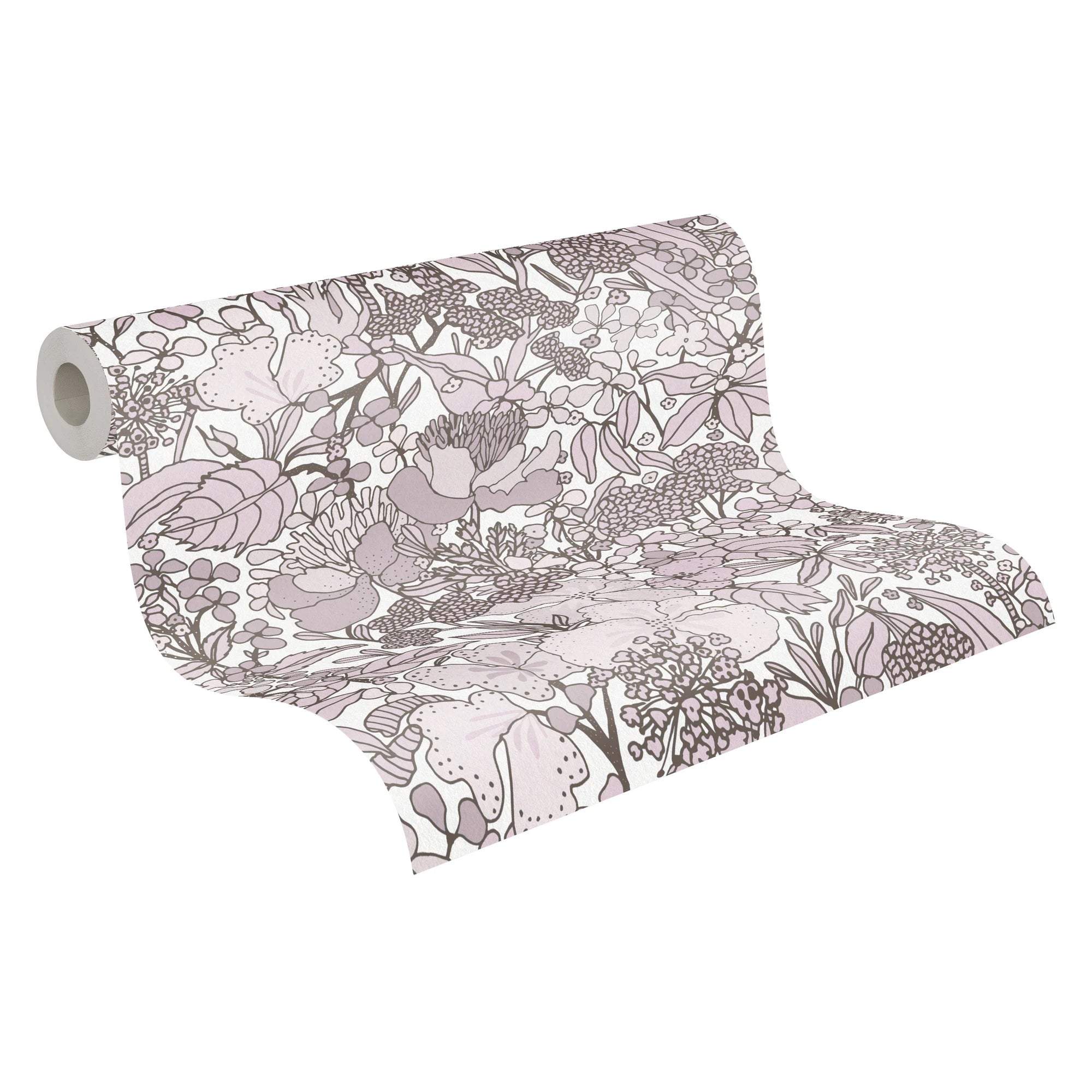 Made in Germany - Luxury Wallpaper rolls Jungle Cream Brown White Beige Non Woven Contract Wallpaper Flowers - 1005 x 053 m