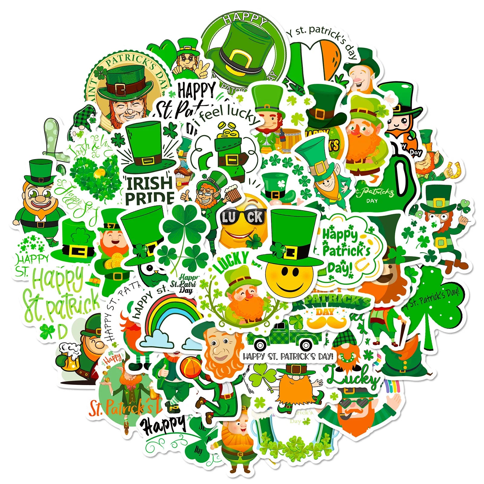 18g  Ireland Festival Party Decorations St. Patrick's Day Themed Waterproof  Shamrock Stickers for Kids Adults