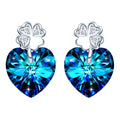Classic Cubic Zirconia Trendy Earrings 2024 S925 Silver Four-Leaf Clover Stud Heart Earrings