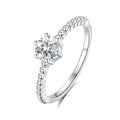 Trendy 0.5ct 925 Rhodium Plated Zircon Fine Ring for Wedding Engagement Anniversary or Party Gift