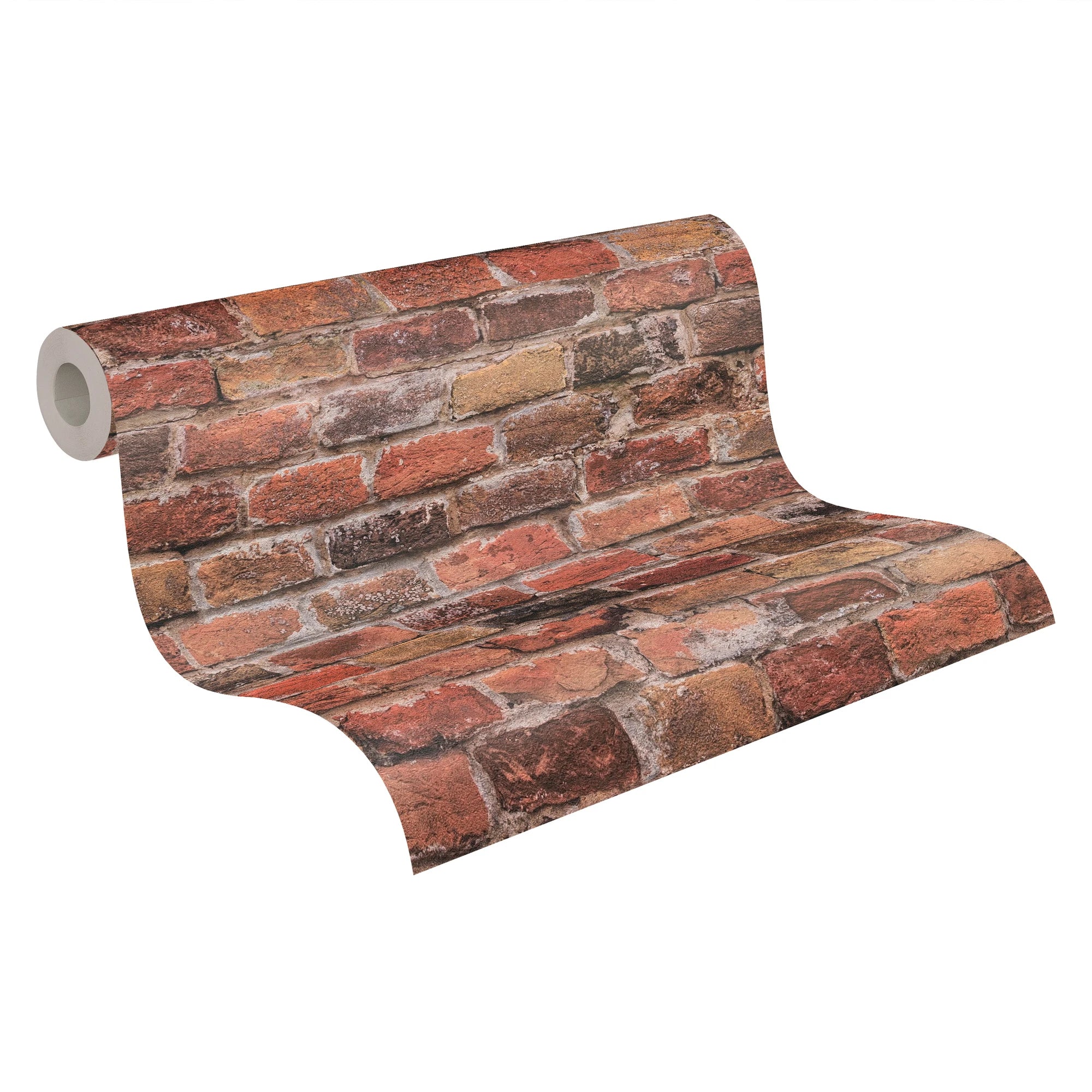 Made in Germany - Wallpaper rolls Stone Red Orange Brown - Non Woven Vinyl - Wallpaper Stone Look for Walls - 1005 x 053 m
