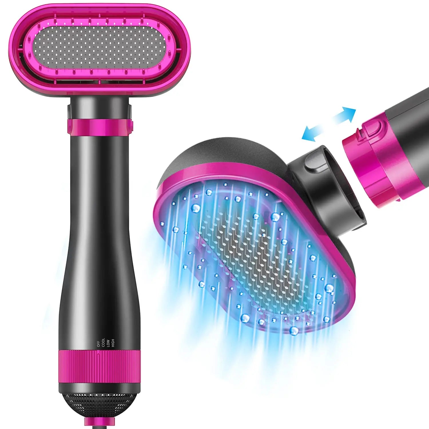 Hot Selling 2-in-1 Adjustable Plastic Pet Grooming Dryer Brush Charge Powered Hair Dryer with Heat Settings for Dogs and Cats