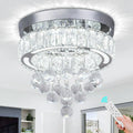 Modern Crystal Chandelier LED Flush Mount Crystal Chandelier Ceiling Light Fixtures for Living Room Bedrooms D
