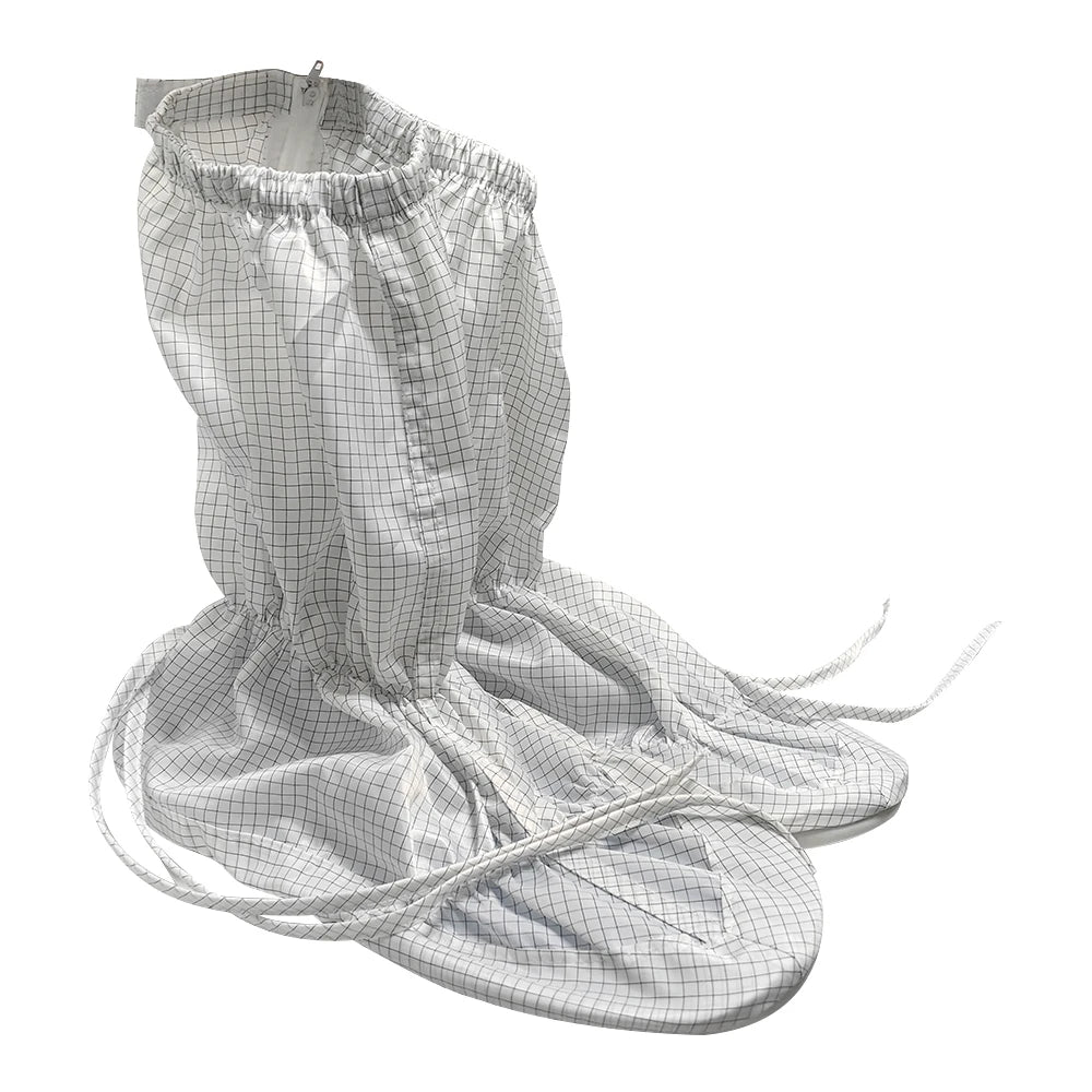 Allesd Customized Cleanroom Dustfree 5mm Grid Polyester Anti-static Oversized Extra Large Safety Boots Shoes