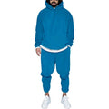 New Design Winter Thermal Track Sweat Suit Two-Piece Jogger Set for Men Flare Sweat Pants Polyester/Cotton Hoodies Wholesale